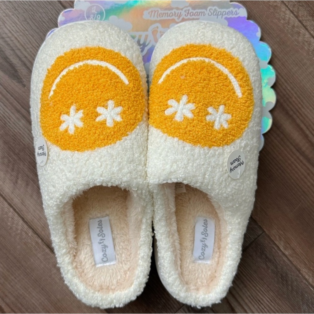 Happy Face Plush Slippers